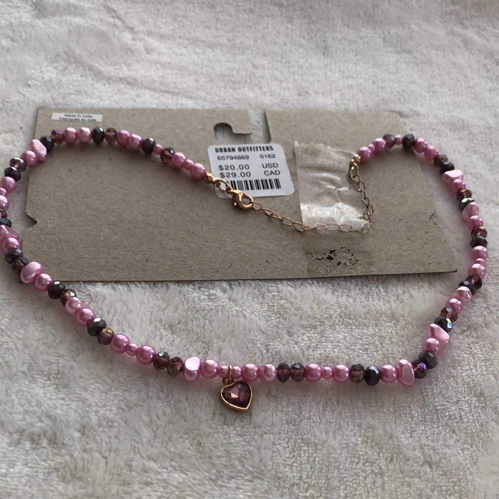 New Urban outfitters Cher Pearl Gem Heart necklace, choker - Picture 4 of 10